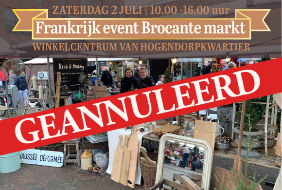 Helaas geplande Brocante Markt zaterdag 2 juli geannuleerd.