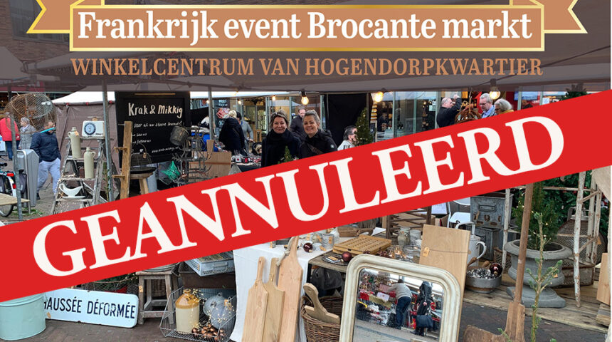 Helaas geplande Brocante Markt zaterdag 2 juli geannuleerd.